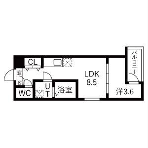 MOVE中村公園PREMIO(1LDK/1階)の間取り写真