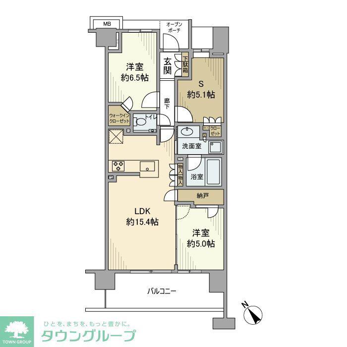 プラウドシティ仙川(2SLDK/3階)の間取り写真