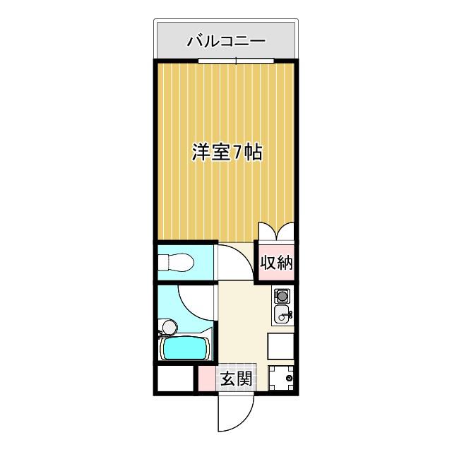 ロベール石川(1K/3階)の間取り写真