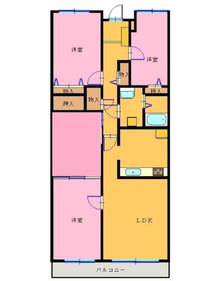 グレイスインジャド(4LDK/2階)の間取り写真