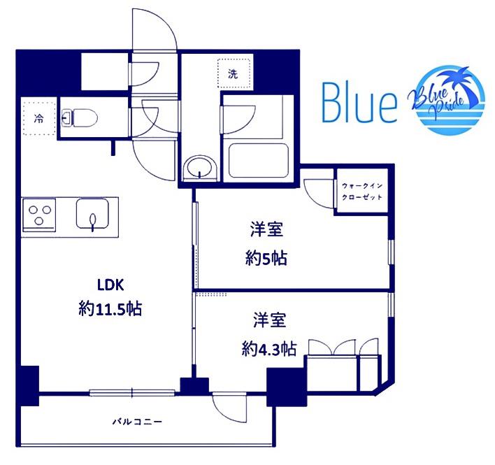 セルアージュ横浜フィエルテ(2LDK/6階)の間取り写真