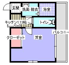 エミネンス東邦(1K/6階)の間取り写真