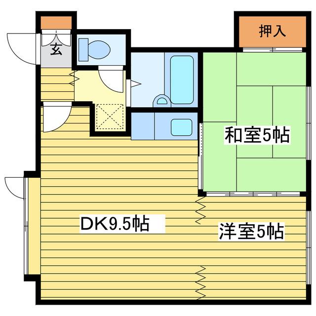 ブリリアント(2DK/2階)の間取り写真