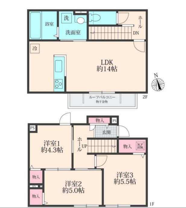 BLOOM COURT(3LDK/1階)の間取り写真