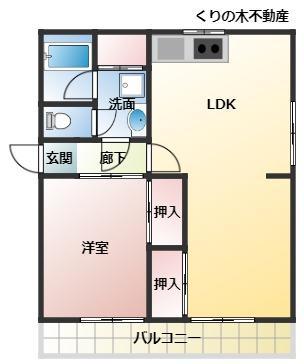 MATSUMOMENT桜井II(1LDK/4階)の間取り写真