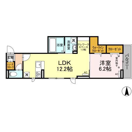 アネモネ元本郷(1LDK/3階)の間取り写真