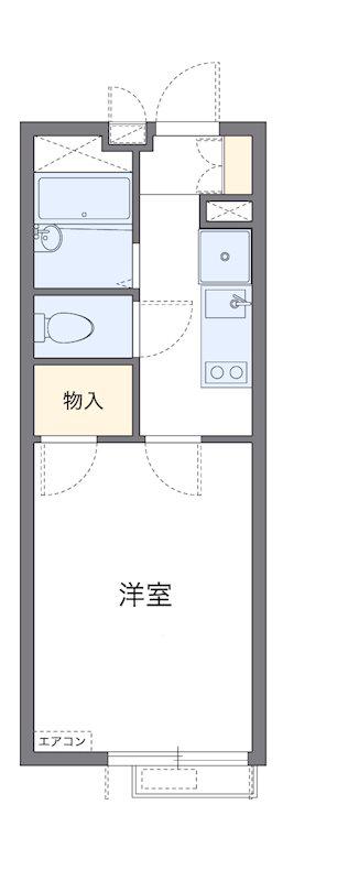 シード石川台(1K/2階)の間取り写真