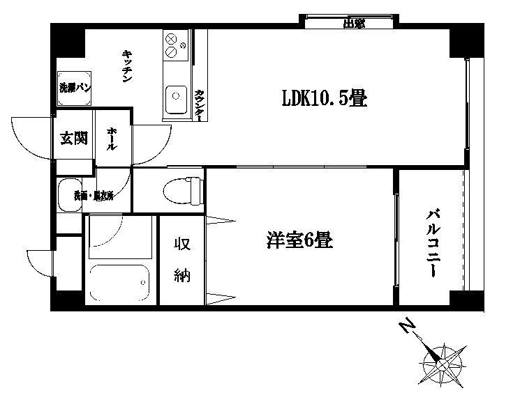 AHKUTY 東谷山(1LDK/3階)の間取り写真