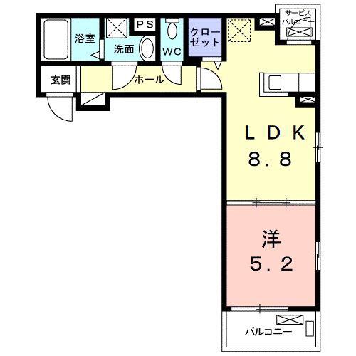 Nグランデ(1LDK/2階)の間取り写真