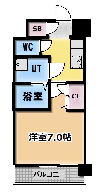 レジュールアッシュ京橋ファーストステージ(1K/7階)の間取り写真