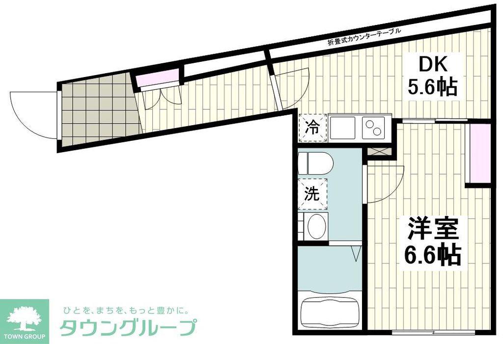 エアリアル西小山(1DK/3階)の間取り写真