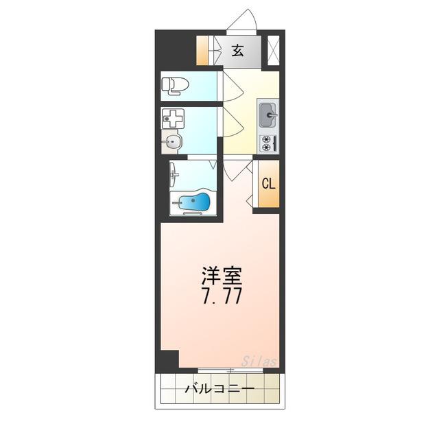 FREEDOM RESIDENCE松原上田I(1K/8階)の間取り写真