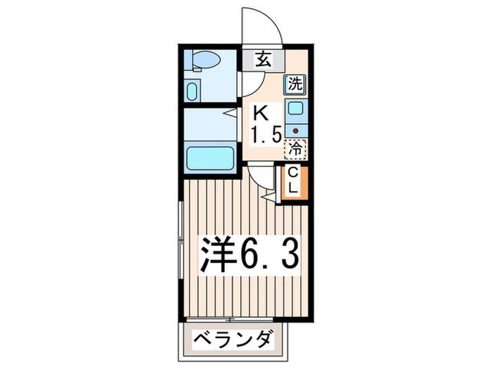 プライムレーベルMM SUD(1K/3階)の間取り写真