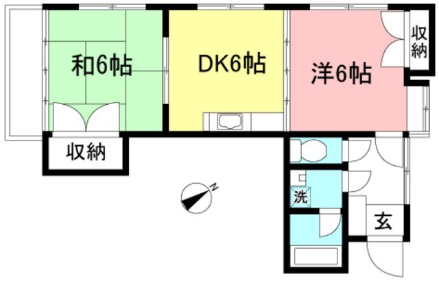 レグルス生田(2DK/2階)の間取り写真