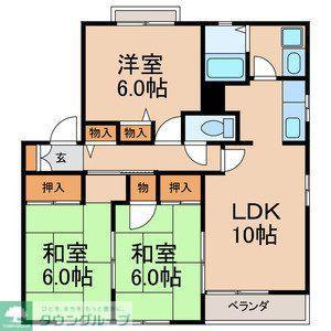 グランデージ(3LDK/1階)の間取り写真