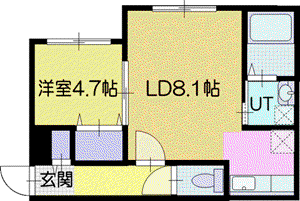 NOBLE VISTA ENI (1LDK/4階)の間取り写真