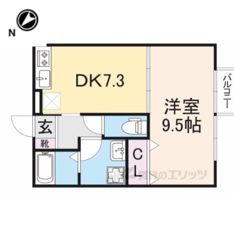 ディアコート1(1LDK/1階)の間取り写真