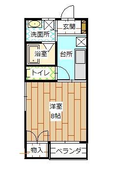 メゾン北目(1K/2階)の間取り写真