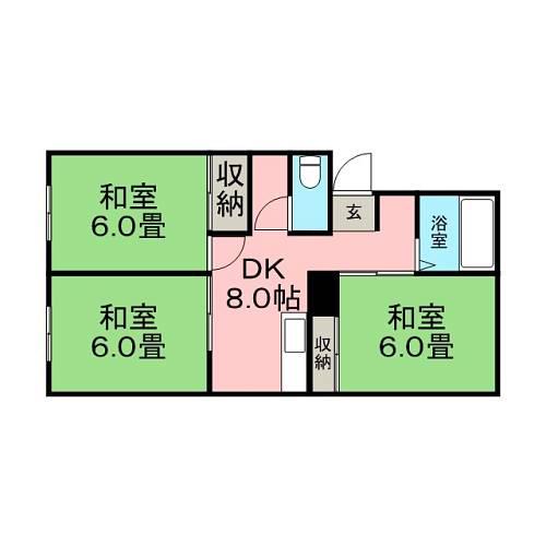 VILLA UK(3DK/4階)の間取り写真