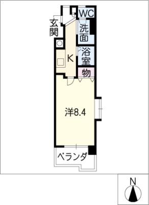 モナティス那古野(ワンルーム/3階)の間取り写真