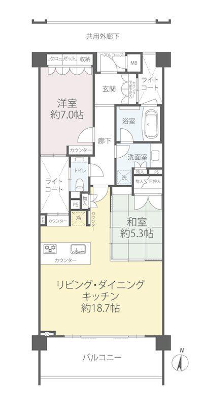 フーガヴェルデ軽井沢(2LDK/1階)の間取り写真