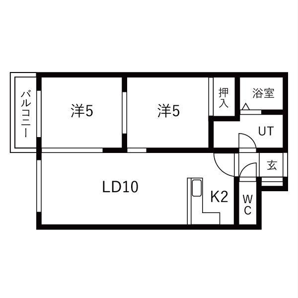 ディオステージ平岸(2LDK/4階)の間取り写真