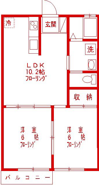 キャッスルコーストIII(2LDK/1階)の間取り写真