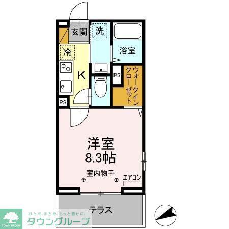 イースト SIDE RESIDENCE2(1K/1階)の間取り写真