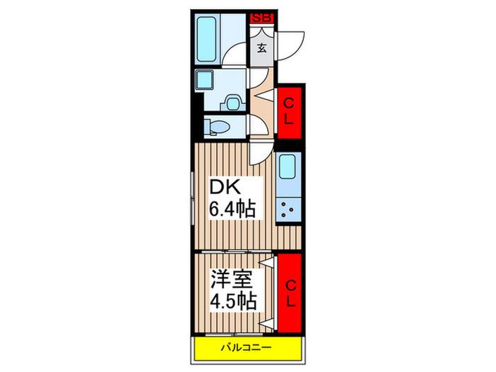 COMFORT(1DK/3階)の間取り写真
