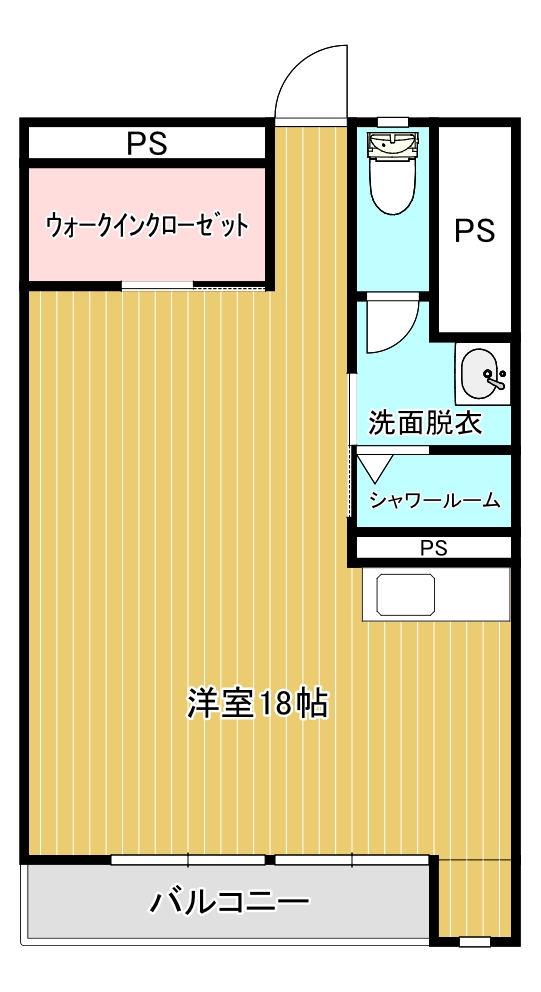 ヤマモトマンション(ワンルーム/2階)の間取り写真