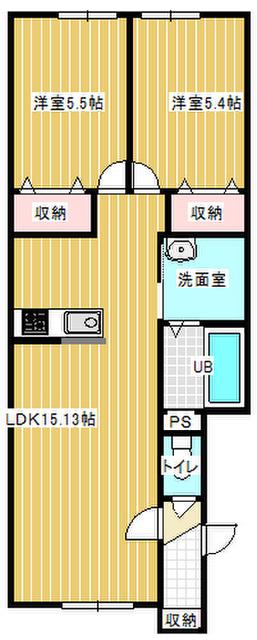 CASA R(2LDK/2階)の間取り写真
