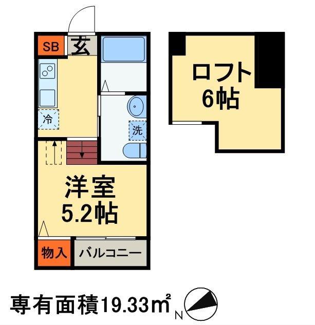REGIUS幕張(ワンルーム/2階)の間取り写真