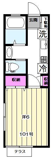 カンファー阿佐谷(1K/1階)の間取り写真
