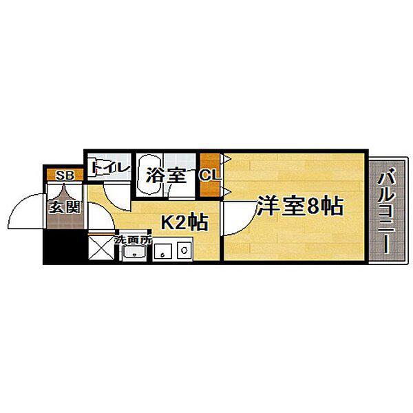 ピュアドームエクサイト博多(1K/3階)の間取り写真