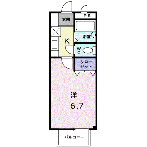 ファミールC(1K/1階)の間取り写真