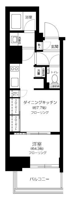 パークリュクス中野(1DK/8階)の間取り写真