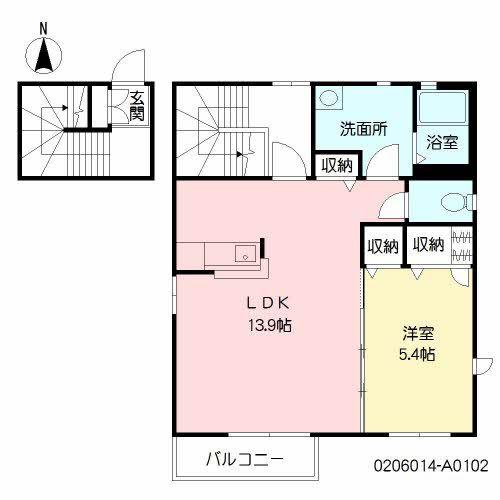 ウエストサイド巨勢 (1LDK/1階)の間取り写真