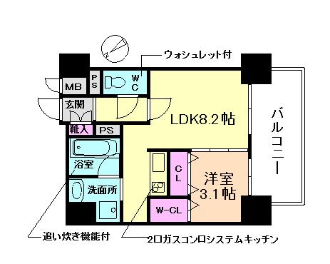 スプルース・ケント(1LDK/7階)の間取り写真