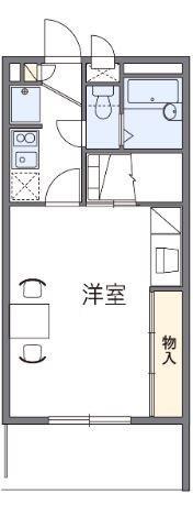 レオパレスAST(1K/1階)の間取り写真