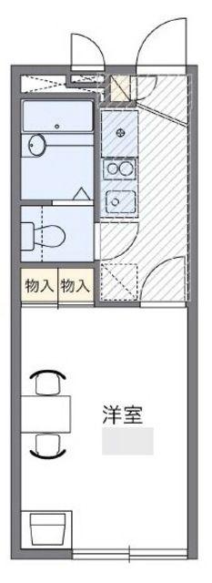 レオパレスグランシャリオ(1K/1階)の間取り写真