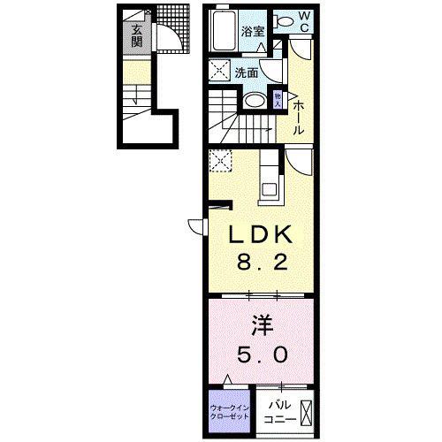 鈴蘭館III(1LDK/2階)の間取り写真
