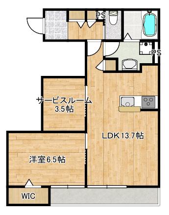 DUE ウエスト AZABU HOUSEデューウエストアザブハウス(1SLDK/3階)の間取り写真