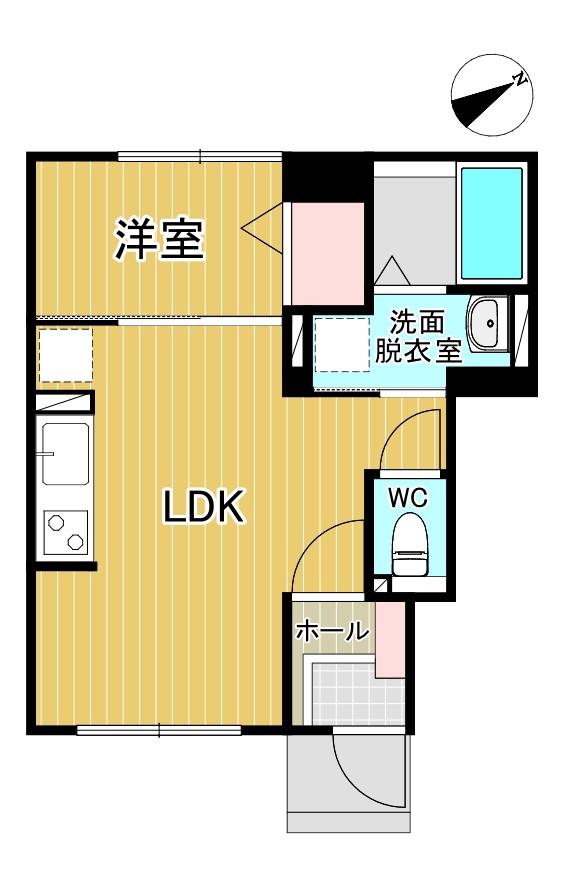 トレゾール土樋(1LDK/1階)の間取り写真