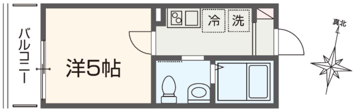 メルディア西所沢2(1K/2階)の間取り写真