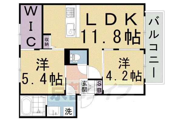 GOOD WOOD(2LDK/1階)の間取り写真