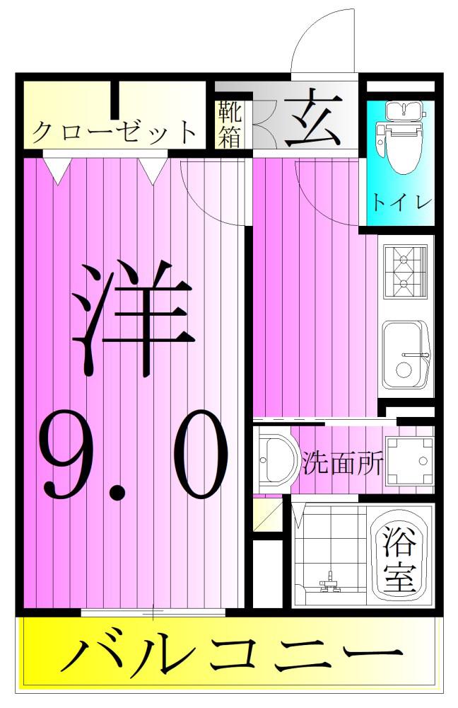 プラシードⅡ(1K/3階)の間取り写真