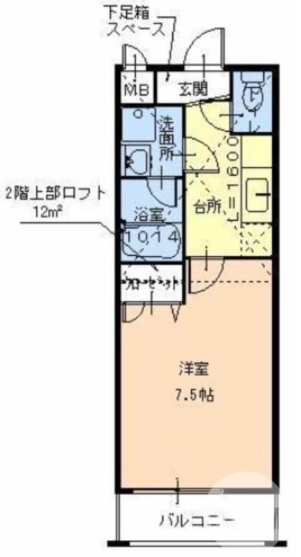 フジパレスソレイユクーシャン(1K/2階)の間取り写真