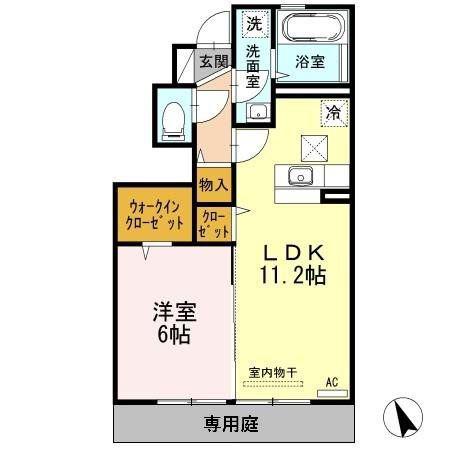 ミルキーコート(1LDK/1階)の間取り写真