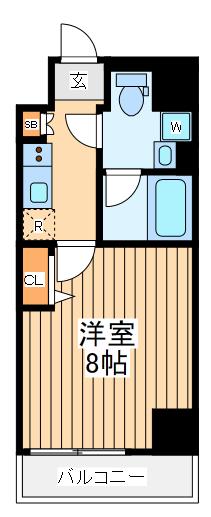 シーネクスタチカワ(1K/13階)の間取り写真