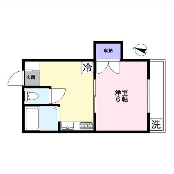 パストラル大岡山(1DK/1階)の間取り写真